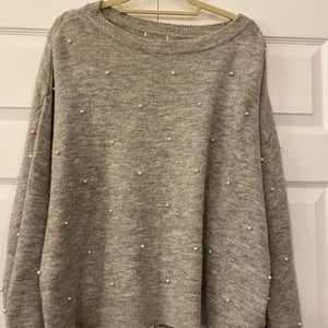 H&M Pearl and Gray Sweater